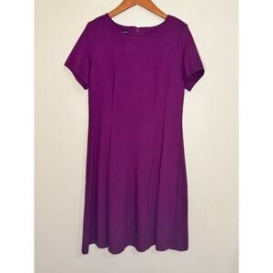 Talbots Fit & Flare Ponte Dress Women's Size 10 Knee Length Burgundy Back Zip SS